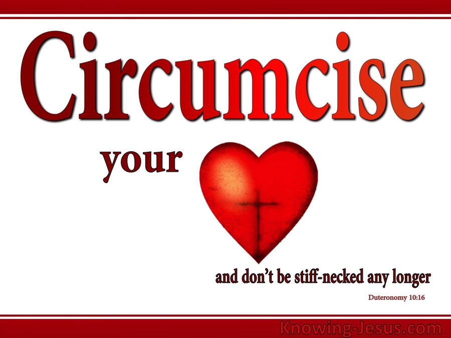 Deuteronomy 10:16 Circumcise Your Heart (red)